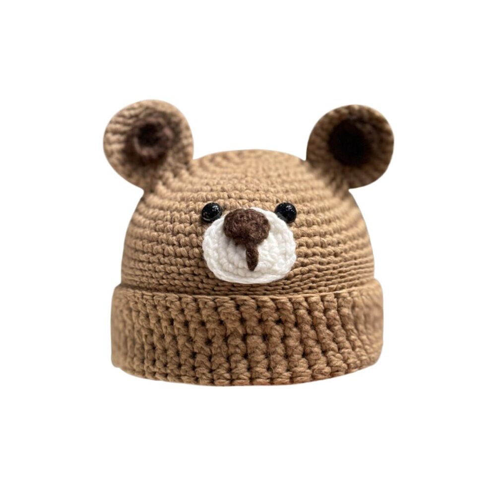 5537 Crochet Beanie Bear Ear Cute Shape Hats Knitted Hats Beanie Slouch